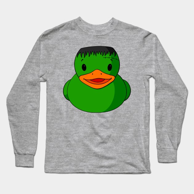 Green Monster Rubber Duck Long Sleeve T-Shirt by Alisha Ober Designs